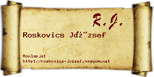 Roskovics József névjegykártya