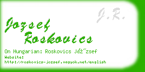 jozsef roskovics business card